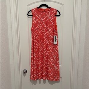 Nine West Coral Sleeveless Mock Neck Dress